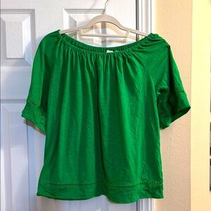 NWOT Lime Green Michael Michael Kors Top with Eyelet Trim - Size Medium